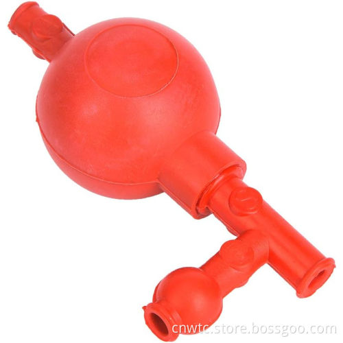 3-Opening Red Pipetting Ball Quantitative Suction Bulb Rubber Pipette Set for Lab Use